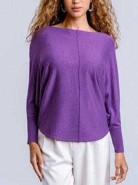 Kerisma Dolman Bat Wing Sleeve Center Seam Knit Sweater